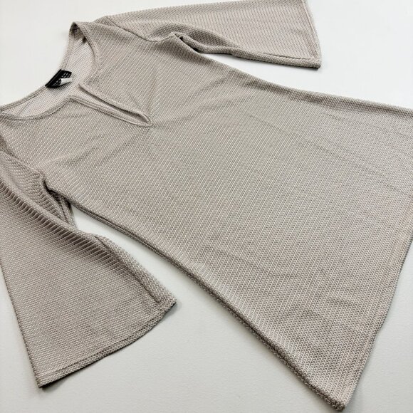 JORDON TAYLOR Mesh Swimsuit Cover Up Top Small Resort Wear Silver Taupe - Picture 2 of 7